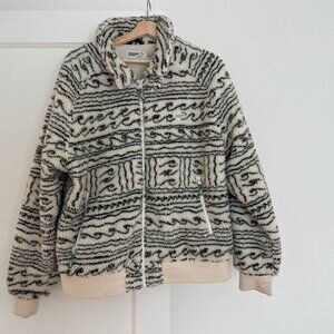 Wellen White and Charcoal Dawn Patrol Fleece Jacket
